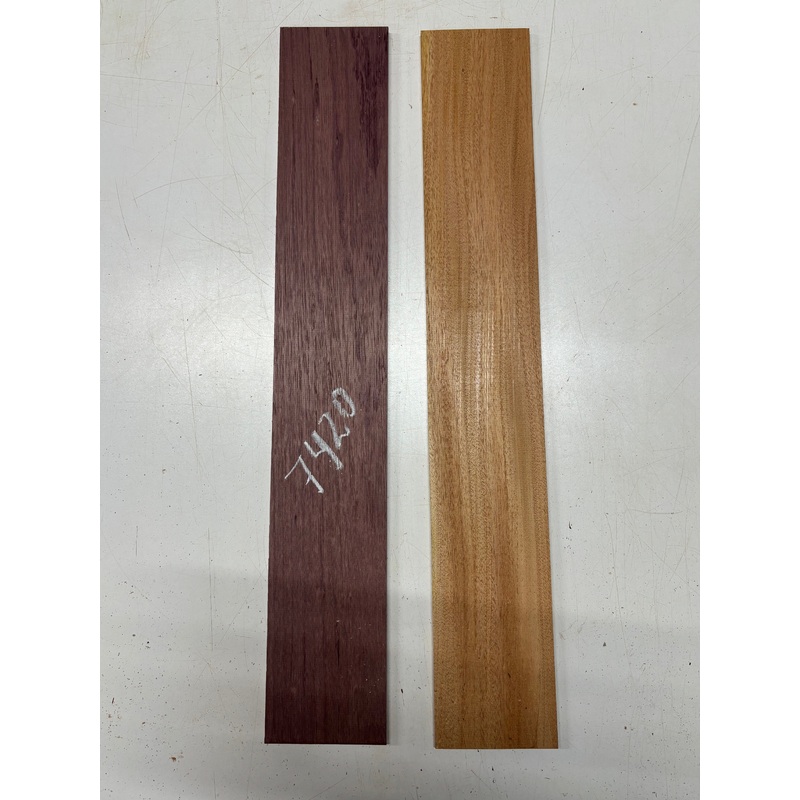 2-pack-2-species-purpleheart-mahogany-thin-stock-lumber-24-x3-7-8-x1-4-7420 2 Pack, 2 Species Purpleheart + Mahogany Thin Stock Lumber 24"x3-7/8"x1/4"#7420