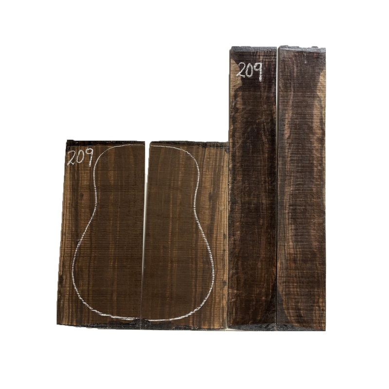 macassar-ebony-dreadnought-guitar-back-side-sets-209 Macassar Ebony Dreadnought Guitar Back & Side Sets #209