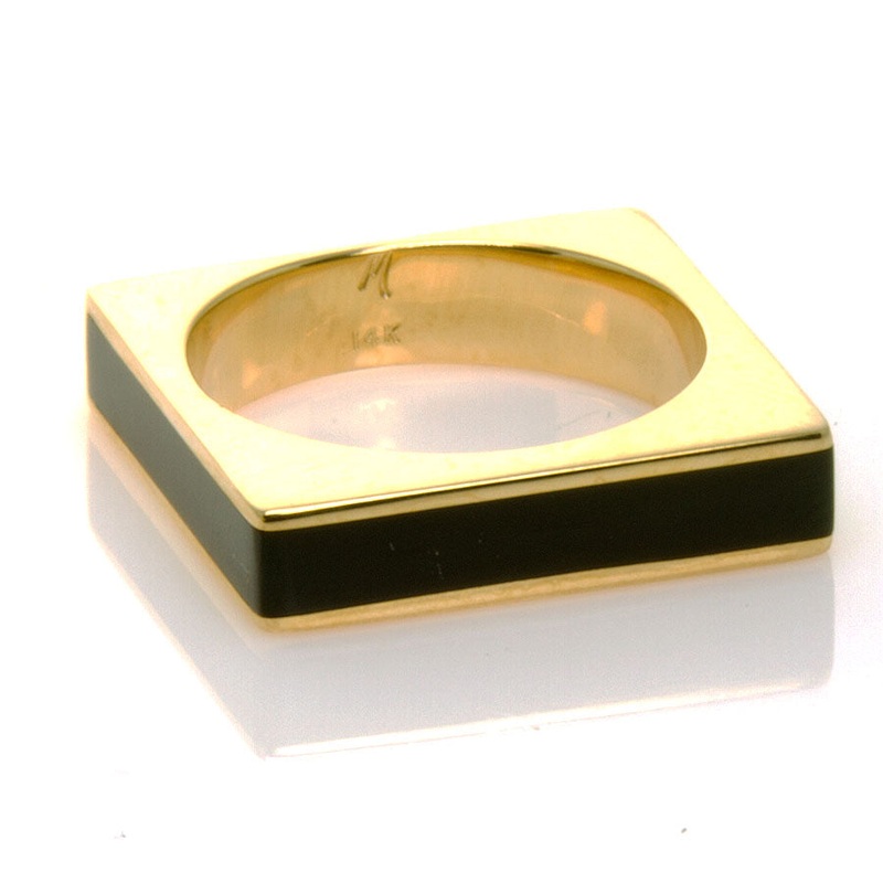 modernist-14kt-black-onyx-square-ring Modernist 14kt Black Onyx Square Ring