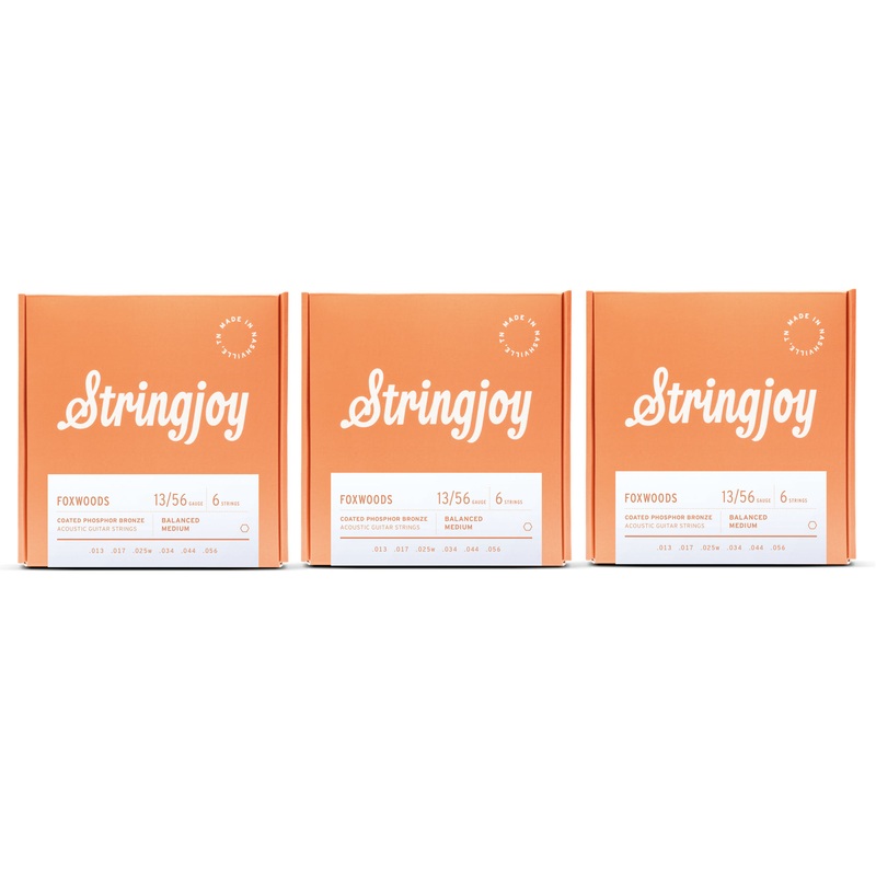 stringjoy-fw1356-foxwoods-coated-acoustic-guitar-string-set-phosphor-bronze-13-56-3-pack Stringjoy FW1356 Foxwoods Coated Acoustic Guitar String Set Phosphor Bronze 13-56 (3-Pack)