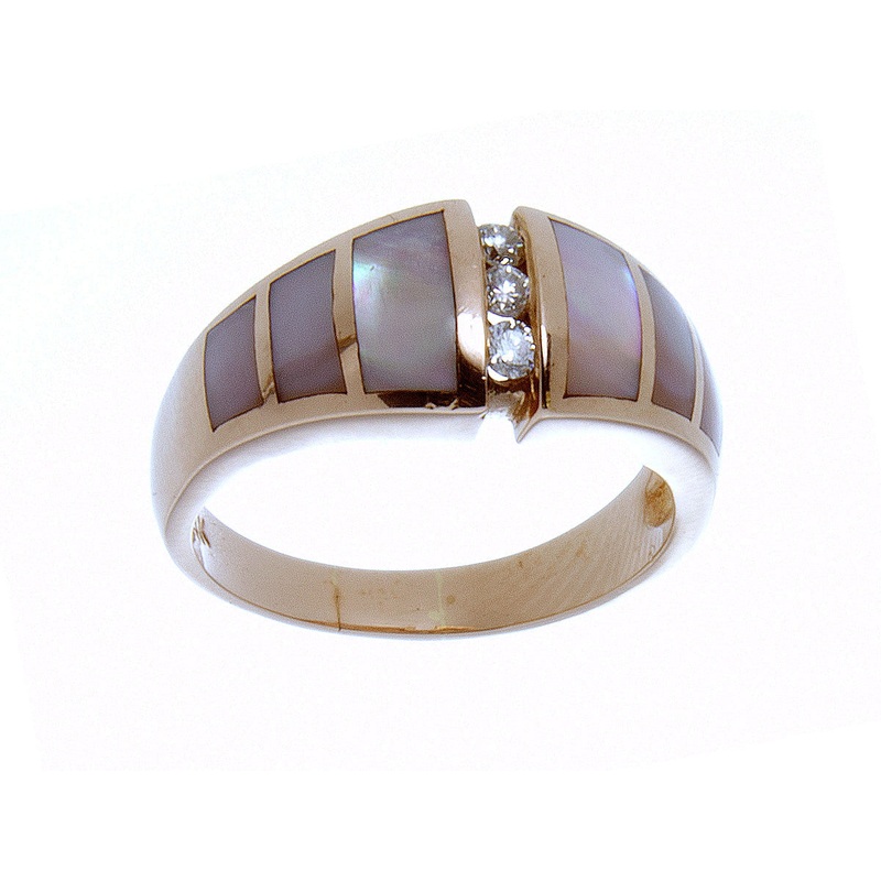 mother-of-pearl-diamond-14k-ring Mother of Pearl & Diamond 14K Ring