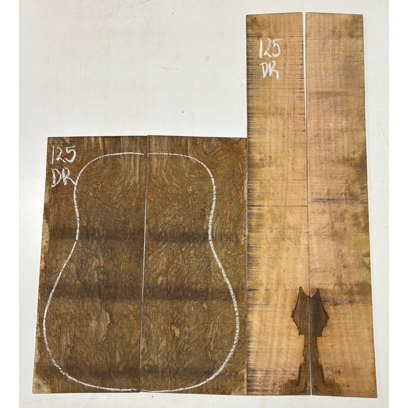 figured-flame-mango-dreadnought-guitar-back-and-side-set-125 Figured Flame Mango Dreadnought Guitar Back and Side Set #125