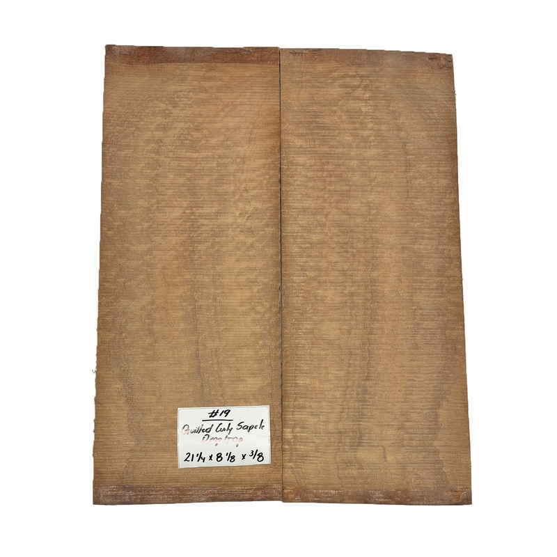 quilted-curly-sapele-guitar-drop-tops-21-1-4-x-8-1-8-x-3-8-19 Quilted Curly Sapele Guitar Drop Tops - 21-1/4" x 8-1/8" x 3/8" #19
