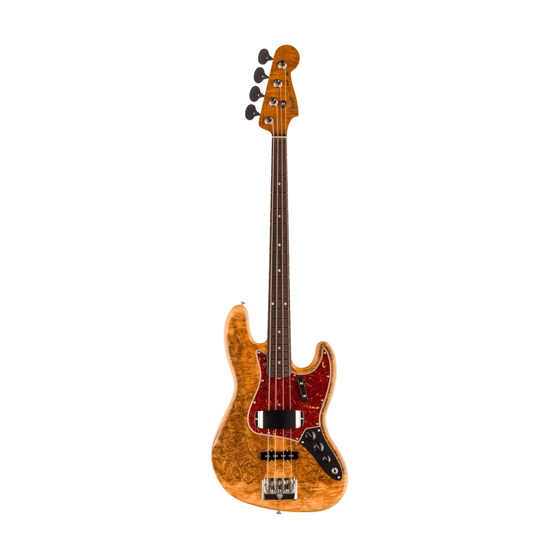 fender-custom-shop-artisan-maple-burl-jazz-bass-guitar-rw-fb-aged-natural Fender Custom Shop Artisan Maple Burl Jazz Bass Guitar, RW FB, Aged Natural