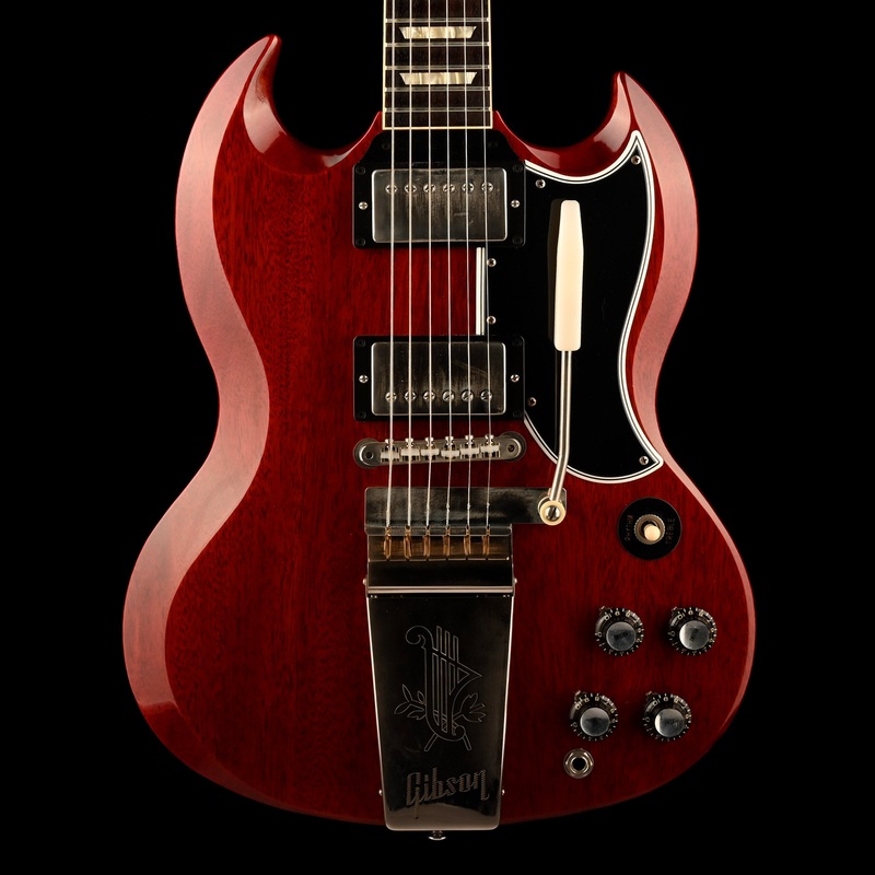 pre-owned-gibson-custom-shop-64-sg-standard-maestro-vibrola-vos-cherry-w-ohsc Pre Owned Gibson Custom Shop '64 SG Standard Maestro Vibrola VOS Cherry W OHSC