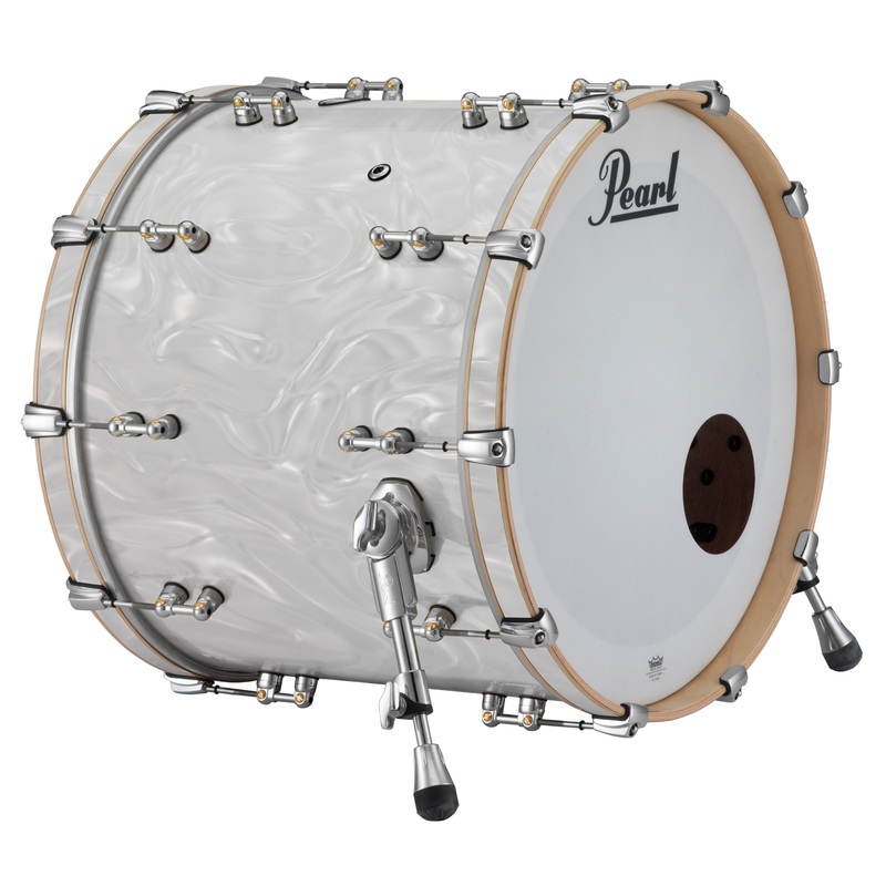 pearl-music-city-custom-26-x14-reference-series-bass-drum-w-o-bb3-mount-white-satin-moire-rf2614bx-c722 Pearl Music City Custom 26"x14" Reference Series Bass Drum w/o BB3 Mount WHITE SATIN MOIRE RF2614BX/C722