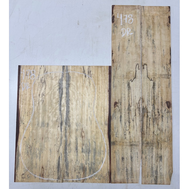spalted-tamarind-dreadnought-guitar-back-side-set-478 Spalted Tamarind Dreadnought Guitar Back & Side Set #478