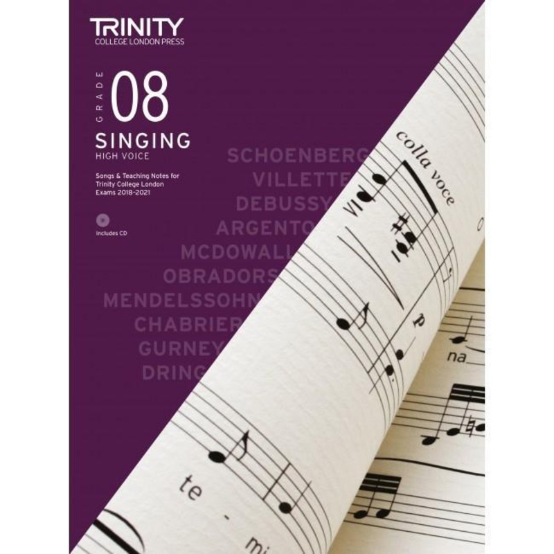 trinity-singing-exam-pieces-2018-2021-grade-8-high-voice-bk-cd Trinity Singing Exam Pieces 2018-2021 - Grade 8 High Voice Bk/CD