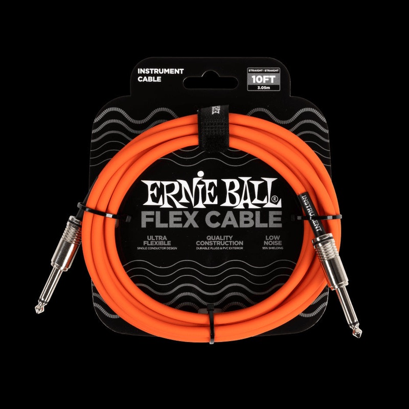 ernie-ball-flex-instrument-cable-straight-straight-10ft-orange-p06416 Ernie Ball Flex Instrument Cable Straight/Straight 10ft - Orange - P06416