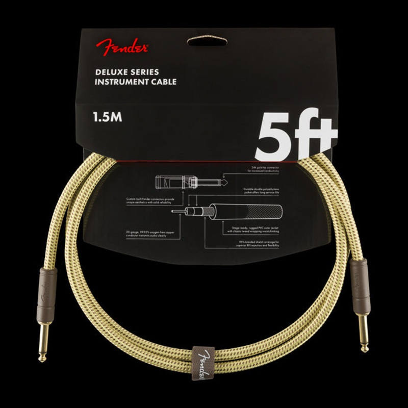 fender-deluxe-5-ft-instrument-cable-tweed-990820094 Fender Deluxe 5-ft. Instrument Cable Tweed - 990820094