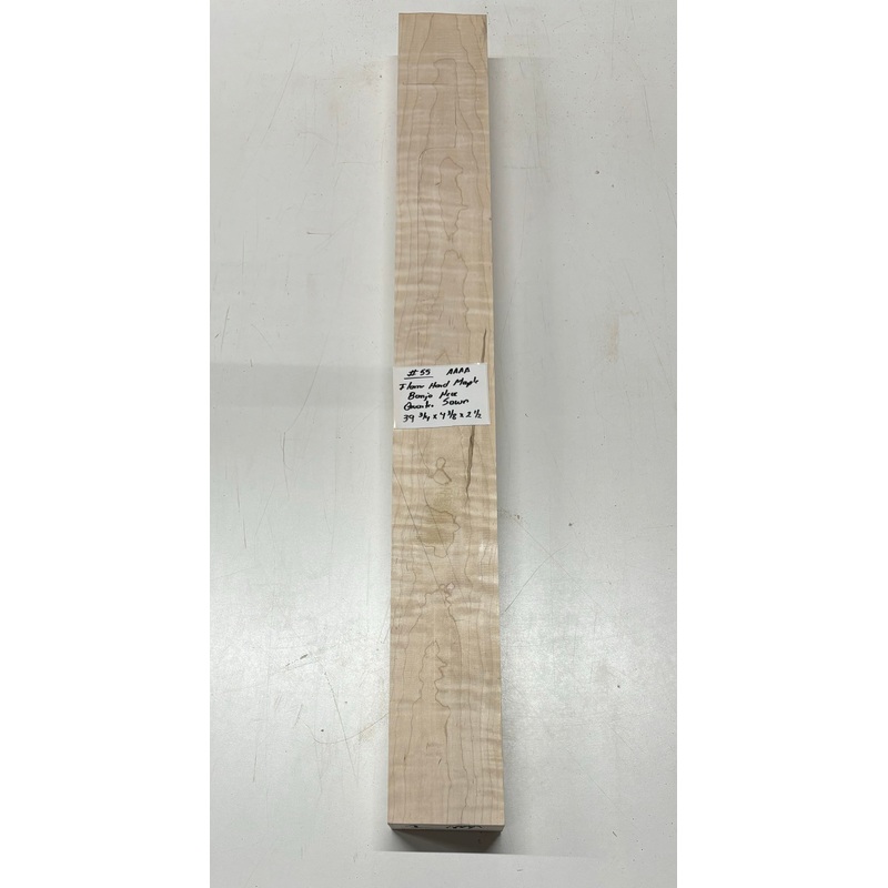 flame-maple-banjo-guitar-neck-blank-aaaa-grade-quarter-sawn-55 Flame Maple Banjo Guitar Neck Blank - AAAA Grade (Quarter Sawn) #55