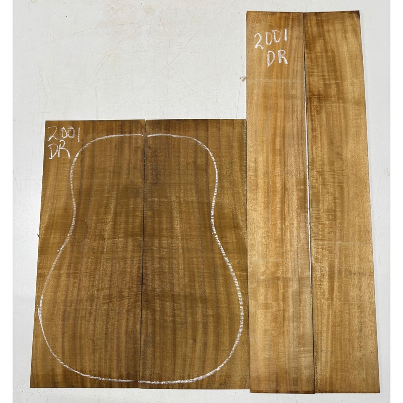 golden-flame-acacia-dreadnought-guitar-back-side-set-2001 Golden Flame Acacia Dreadnought Guitar Back & Side Set #2001