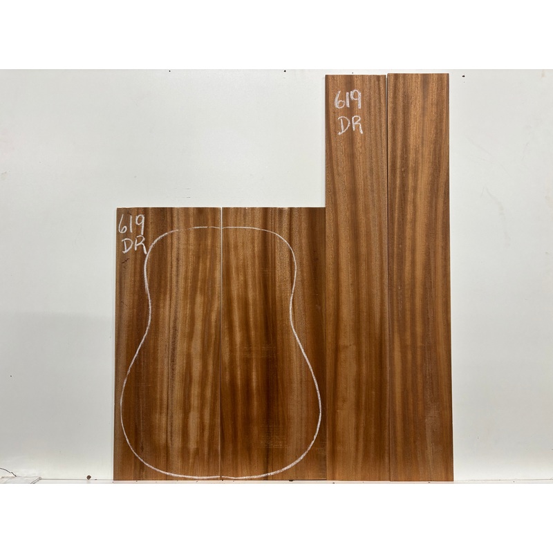 sapele-dreadnought-guitar-back-and-side-set-619 Sapele Dreadnought Guitar Back and Side Set #619