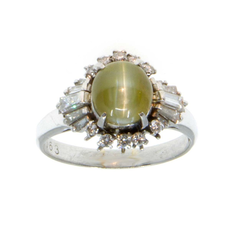 3-33ct-chrysoberyl-cat-s-eye-diamond-ring-in-platinum 3.33ct Chrysoberyl Cat's Eye & Diamond Ring in Platinum