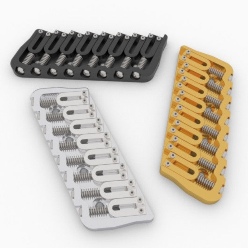 8-string-multi-scale-fixed-guitar-bridge-black 8 String Multi-Scale Fixed Guitar Bridge Black