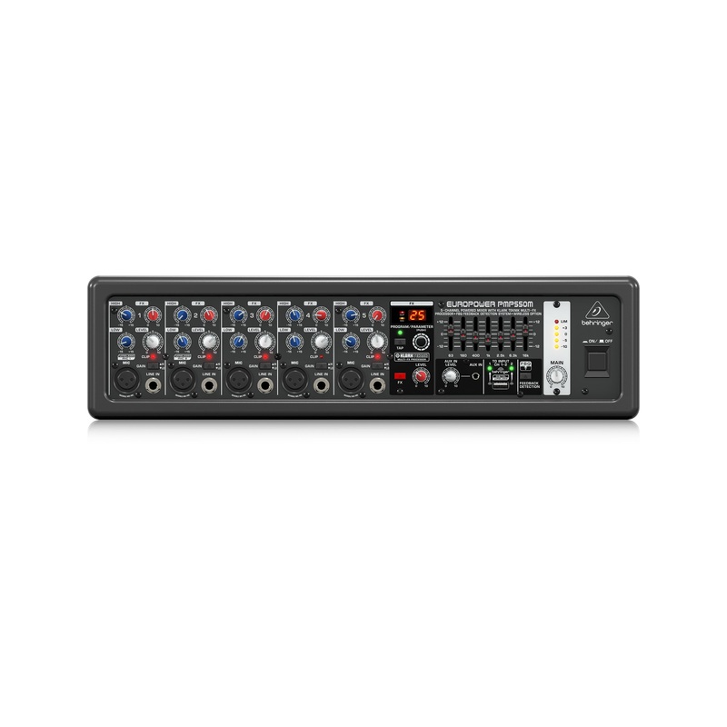 beringer-500-watt-5-channel-powered-mixer-with-klark-teknik-multi-fx-processor-fbq-feedback-detecti Beringer 500-Watt 5-Channel Powered Mixer with Klark Teknik Multi-FX Processor, FBQ Feedback Detecti