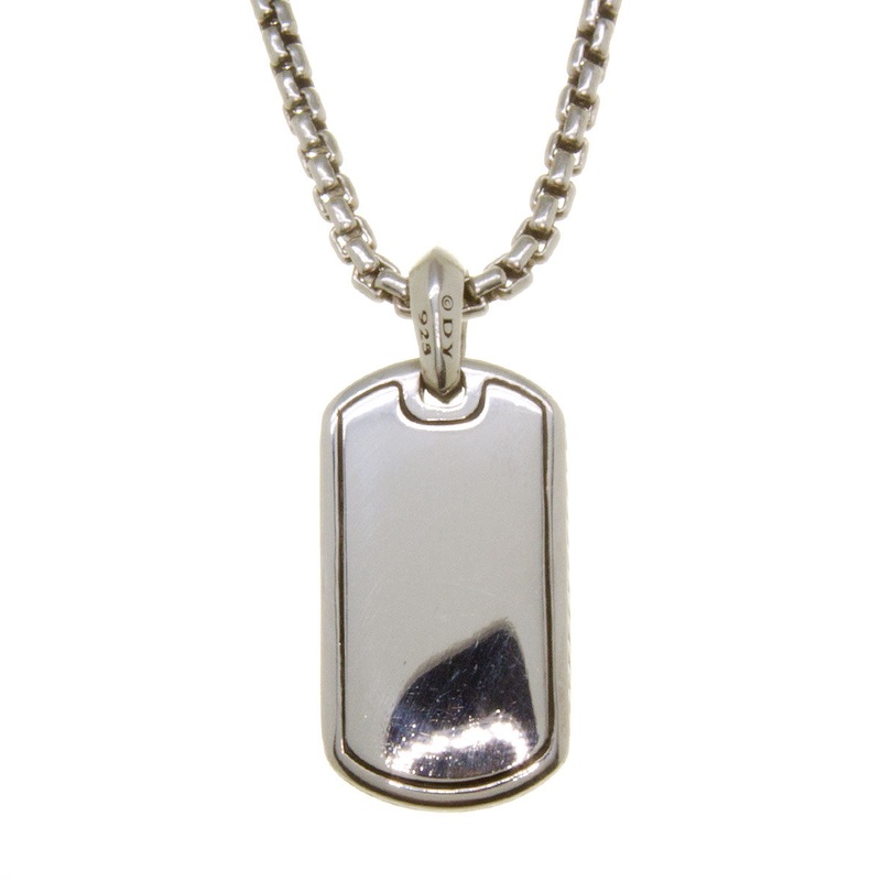 david-yurman-dog-tag-charm-with-box-chain David Yurman Dog Tag Charm with Box Chain