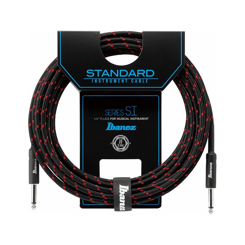 ibanez-si10-si20-cct-guitar-cables-black-wine-red Ibanez SI10 - SI20 CCT Guitar Cables Black / Wine Red