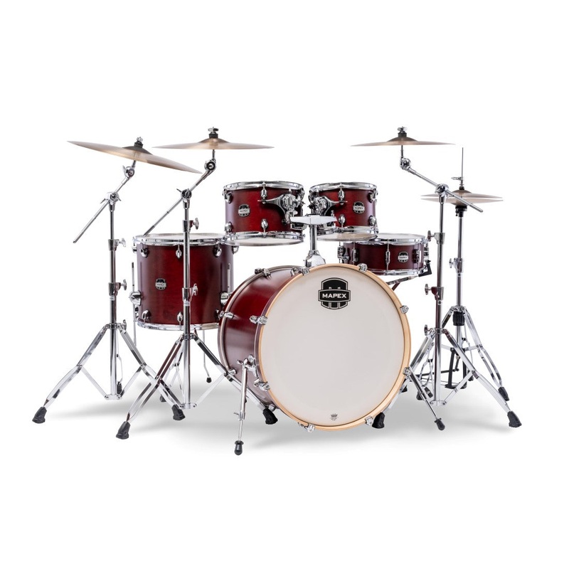 mapex-mars-maple-5-piece-rock-shell-pack-merlot-satin-ma529sf Mapex Mars Maple 5 Piece Rock Shell Pack Merlot Satin MA529SF