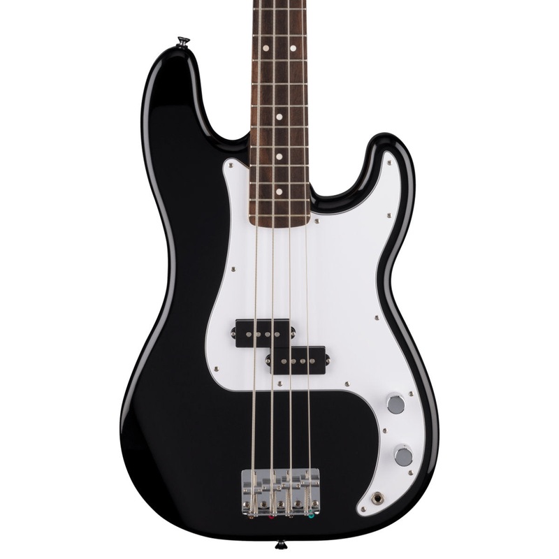 fender-standard-precision-bass-guitar-laurel-fingerboard-white-pickguard-black Fender Standard Precision Bass Guitar - Laurel Fingerboard - White Pickguard - Black