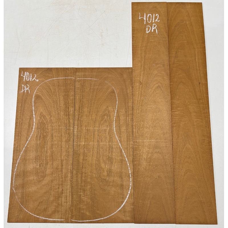 flame-genuine-mahogany-dreadnought-guitar-back-side-set-4012 Flame Genuine Mahogany Dreadnought Guitar Back & Side Set #4012