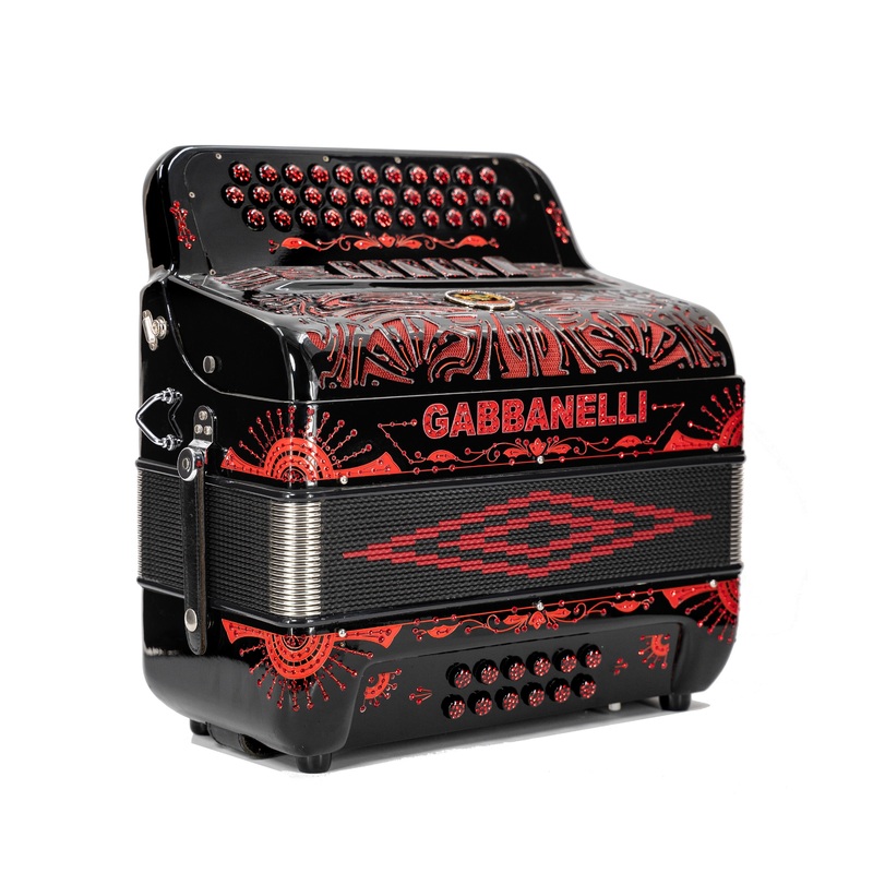 pre-owned-gabbanelli-two-tone-accordion-fbbeb-ead-fa-mi-black-red-sparkle-used Pre-Owned Gabbanelli Two-Tone Accordion FBbEb-EAD Fa/Mi - Black/Red Sparkle | Used