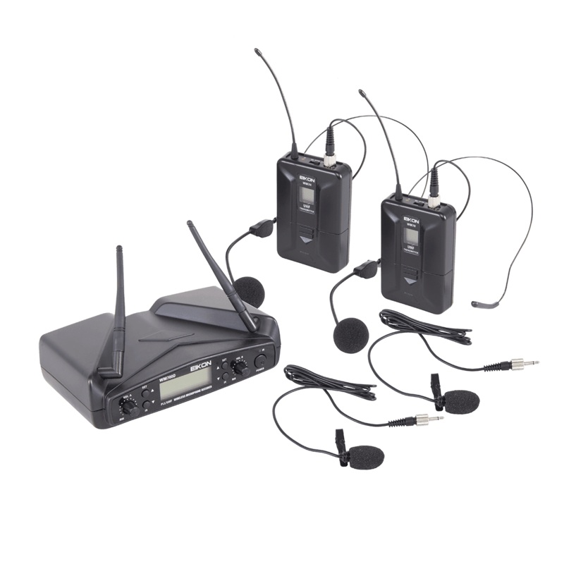 eikon-wm700dha-belt-pack-with-headset-lapel-dual-wireless-system-516-562mhz Eikon WM700DHA Belt-Pack with Headset & Lapel Dual Wireless System 516-562Mhz