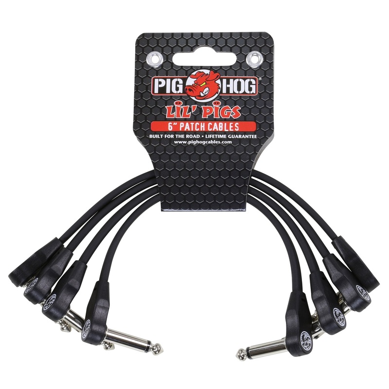 pig-hog-phlsk6bk-lil-pigs-low-profile-6-in-patch-cables-4-pack-black Pig Hog PHLSK6BK Lil Pigs Low Profile 6 in. Patch Cables - 4 Pack - Black