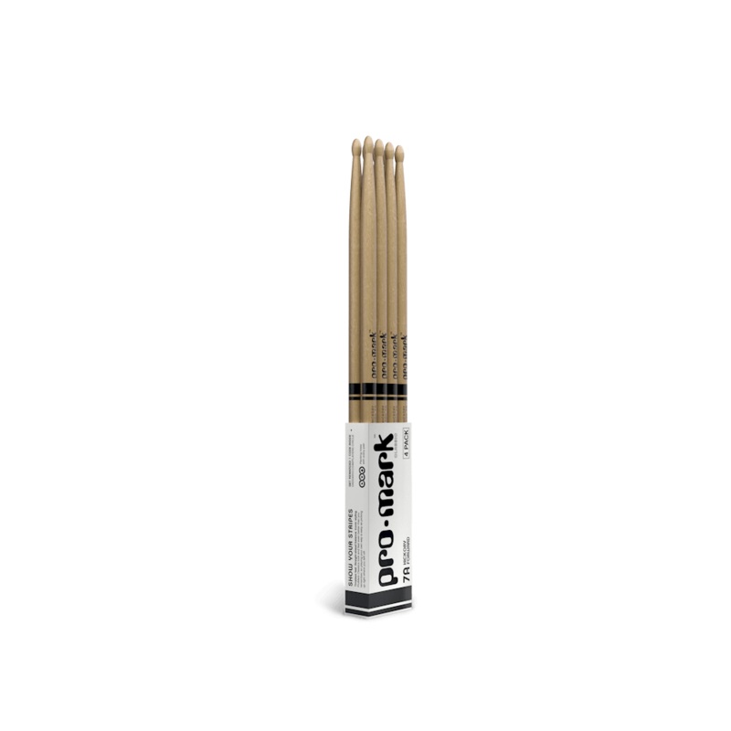 promark-tx7aw-4p-drumsticks-7a-wood-tip-american-hickory-4-pack Promark TX7AW-4P Drumsticks 7A Wood Tip American Hickory 4-Pack