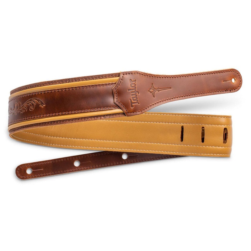 taylor-4118-25-nouveau-leather-2-5-in-guitar-strap-medium-brown Taylor 4118-25 Nouveau Leather 2.5 in. Guitar Strap - Medium Brown