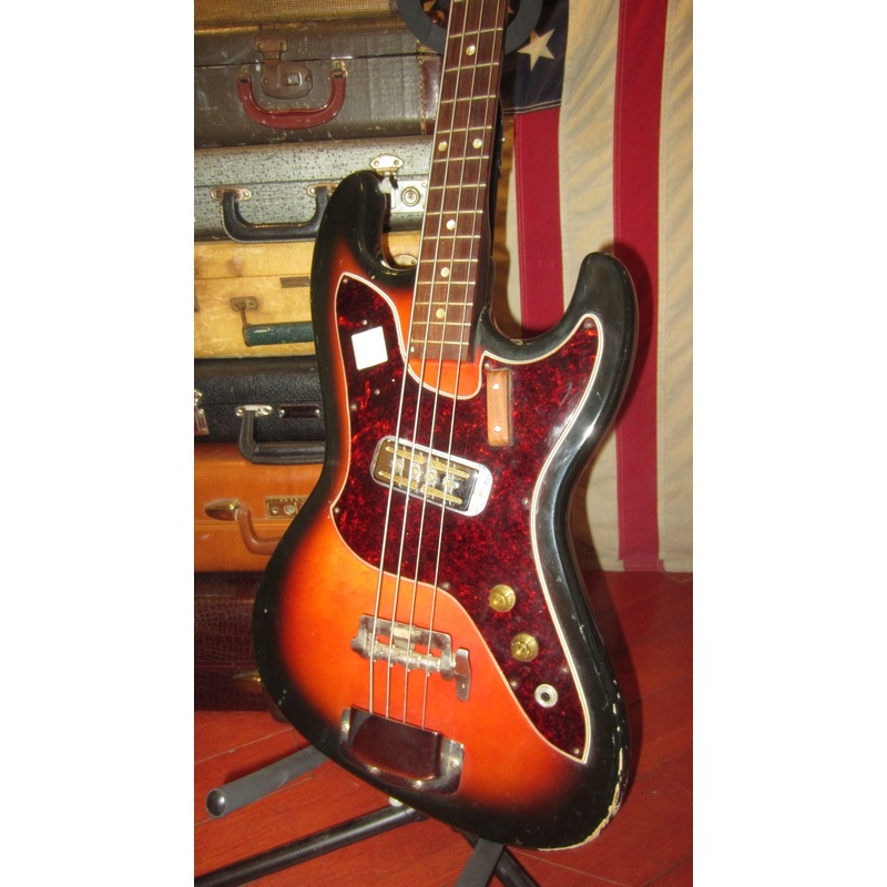 1965-harmony-h-25-silhouette-bass-sunburst ~1965 Harmony H-25 Silhouette Bass Sunburst