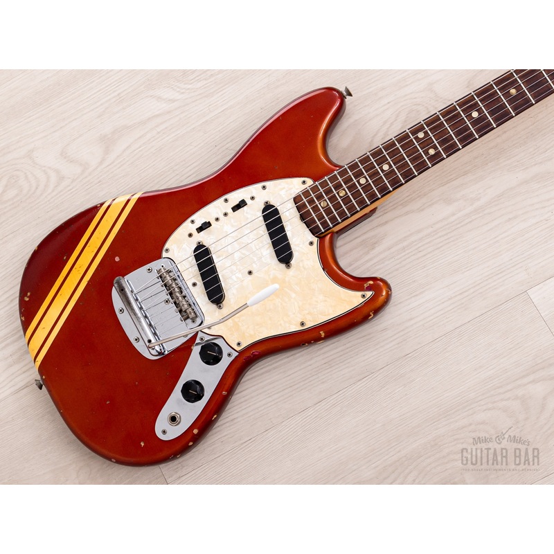 1974-fender-competition-mustang-vintage-offset-guitar-competition-red-w-case 1974 Fender Competition Mustang Vintage Offset Guitar Competition Red w/ Case