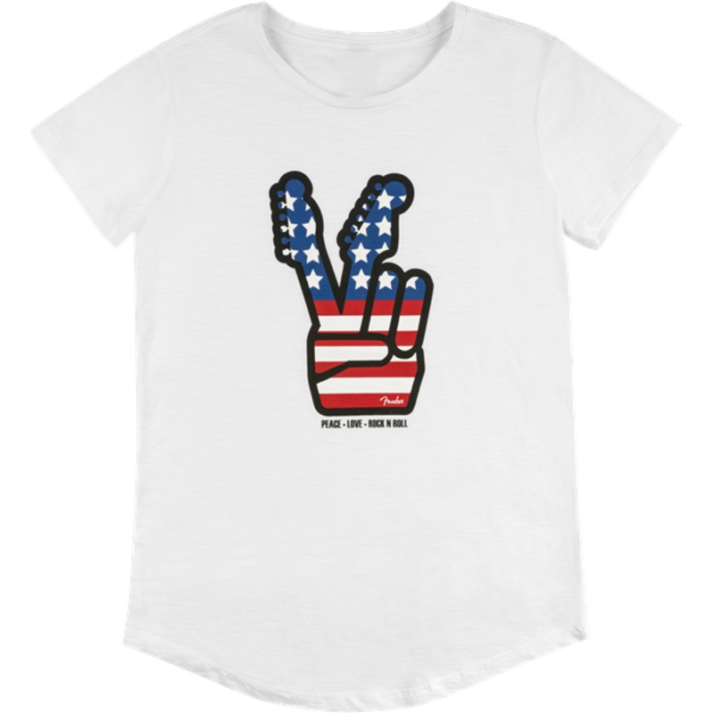 fender-womens-peace-sign-t-shirt-white-large Fender Womens Peace Sign T-Shirt, White, Large