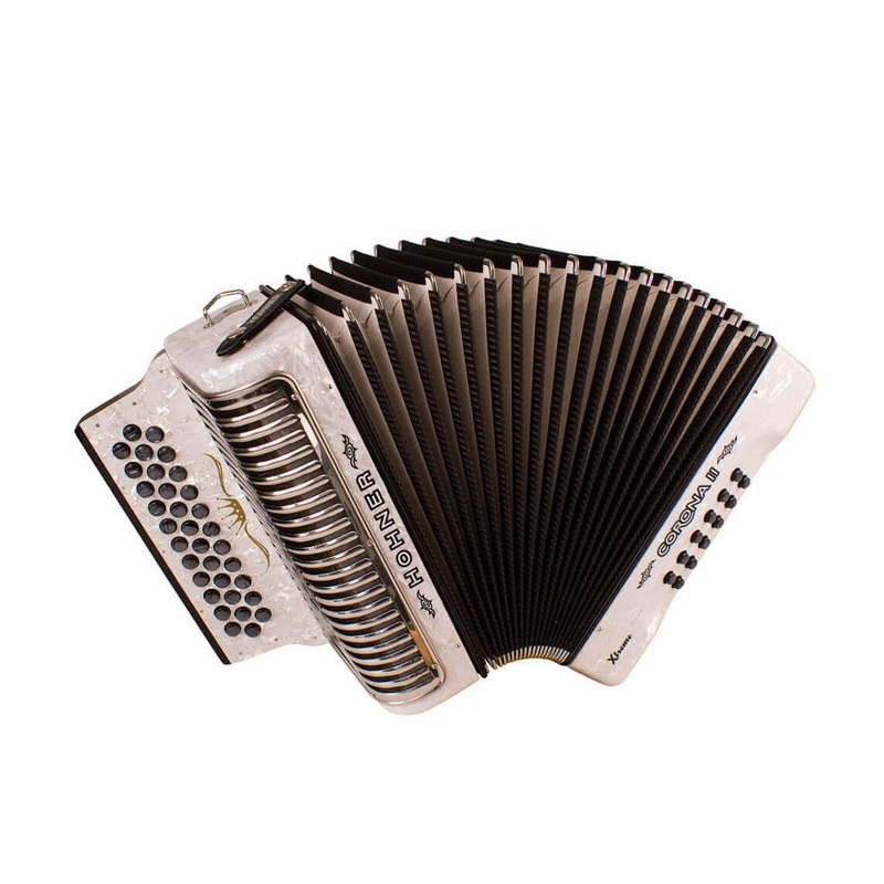 pre-owned-hohner-corona-ii-xtreme-gcf-accordion-white Pre-Owned Hohner Corona II Xtreme GCF Accordion - White