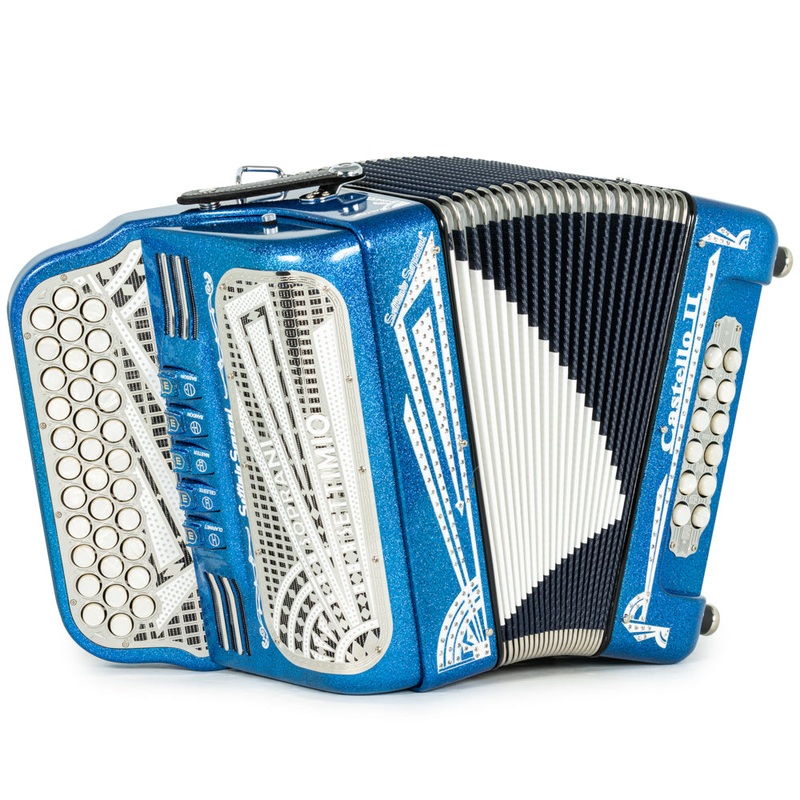 settimio-soprani-castello-ii-ultra-compact-5-switch-accordion-gcf-blue-glitter-with-white Settimio Soprani Castello II Ultra Compact 5 Switch Accordion GCF Blue Glitter with White