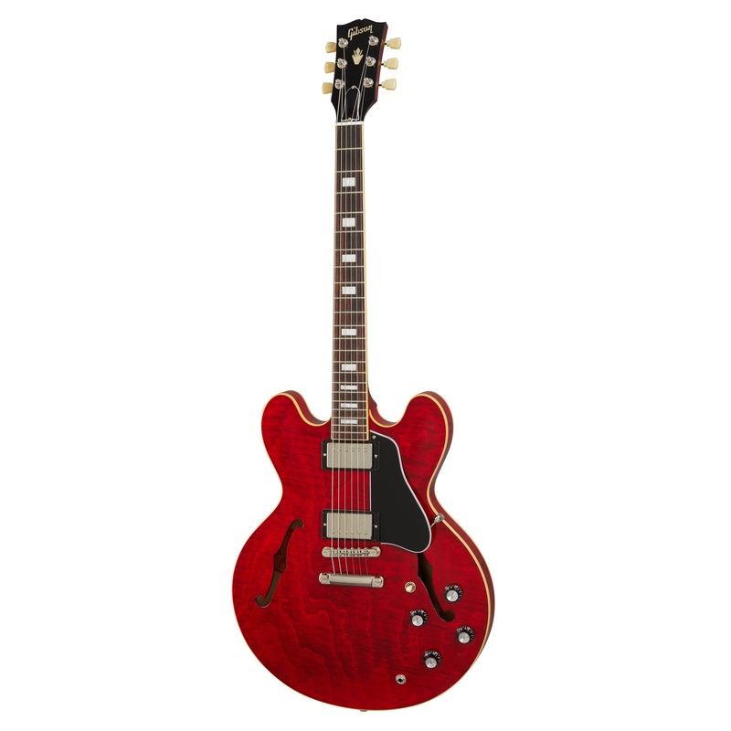 gibson-es-335-figured-semi-hollowbody-electric-guitar-with-hardshell-case-sixties-cherry Gibson ES-335 Figured Semi-Hollowbody Electric Guitar with Hardshell Case-Sixties Cherry