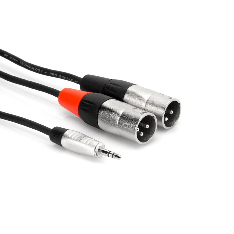 hosa-pro-stereo-breakout-rean-3-5-mm-trs-to-dual-xlr3m-3ft Hosa Pro Stereo Breakout REAN 3.5 mm TRS to Dual XLR3M, 3ft