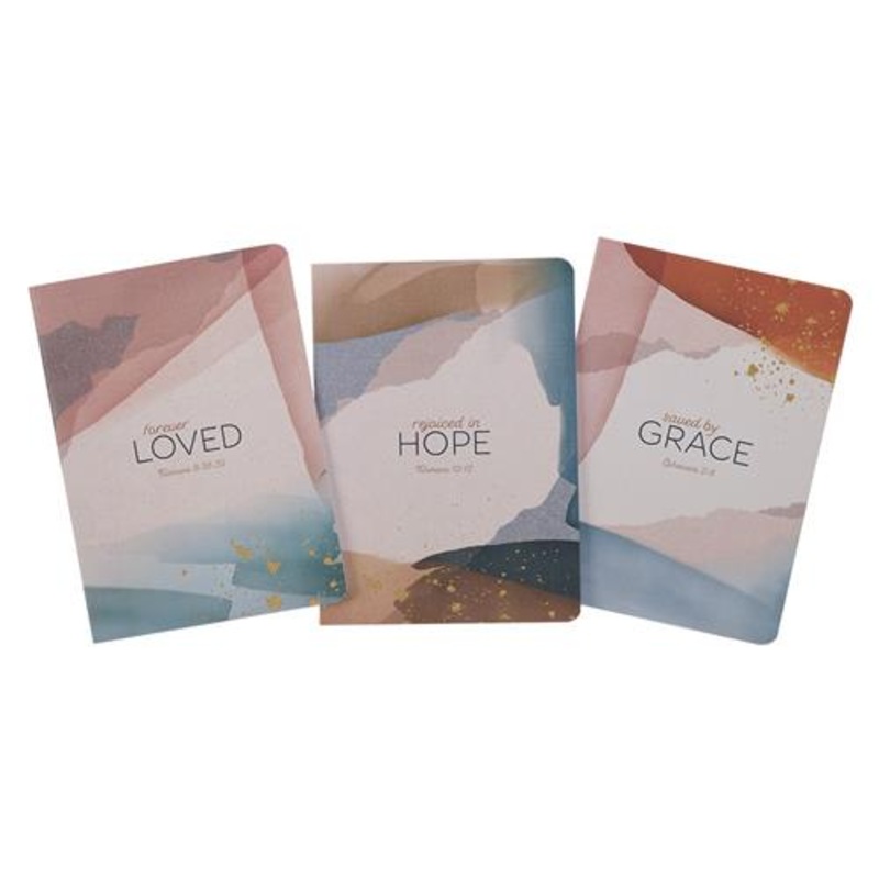 notebook-set-loved-hope-grace-set-of-3 Notebook Set - Loved Hope Grace (Set Of 3)