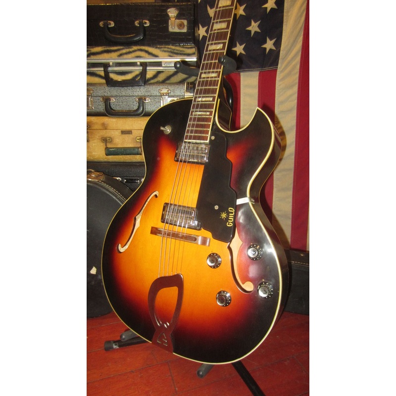 1967-guild-ce-100-hollowbody-electric-sunburst-w-original-case 1967 Guild CE-100 Hollowbody Electric Sunburst w/ Original Case