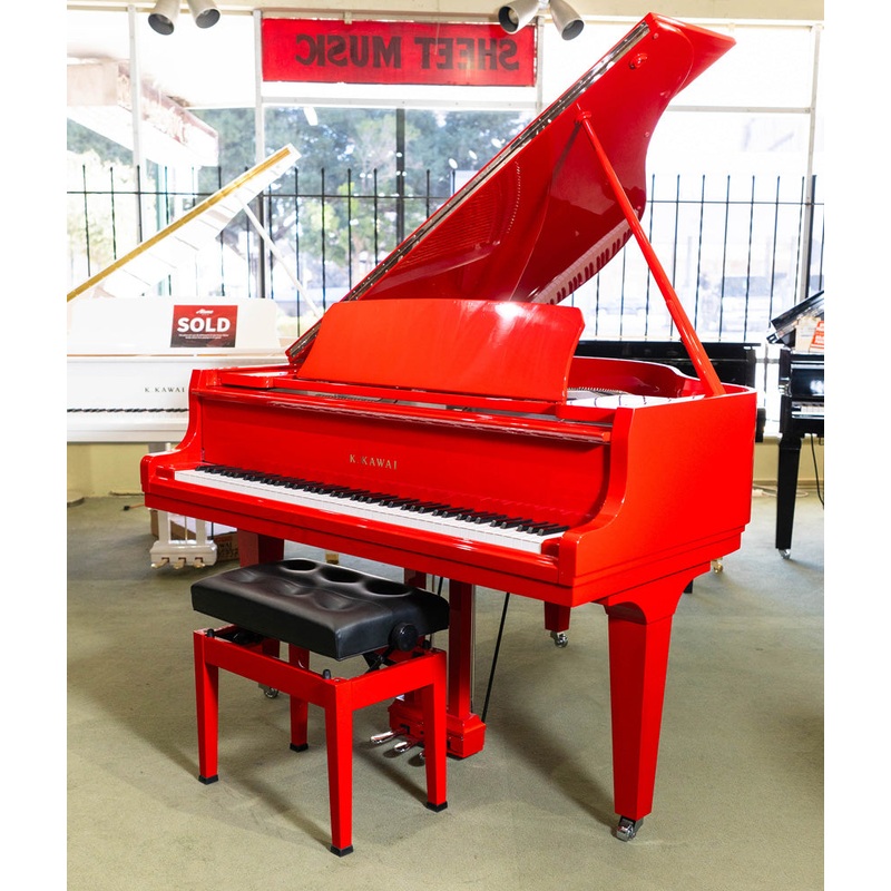 2022-kawai-gl-10-baby-grand-piano-5-0-ferrari-red-polish-serial-no-f183894-used 2022 Kawai GL-10 Baby Grand Piano | 5'0" | Ferrari Red Polish | Serial No. F183894 | Used
