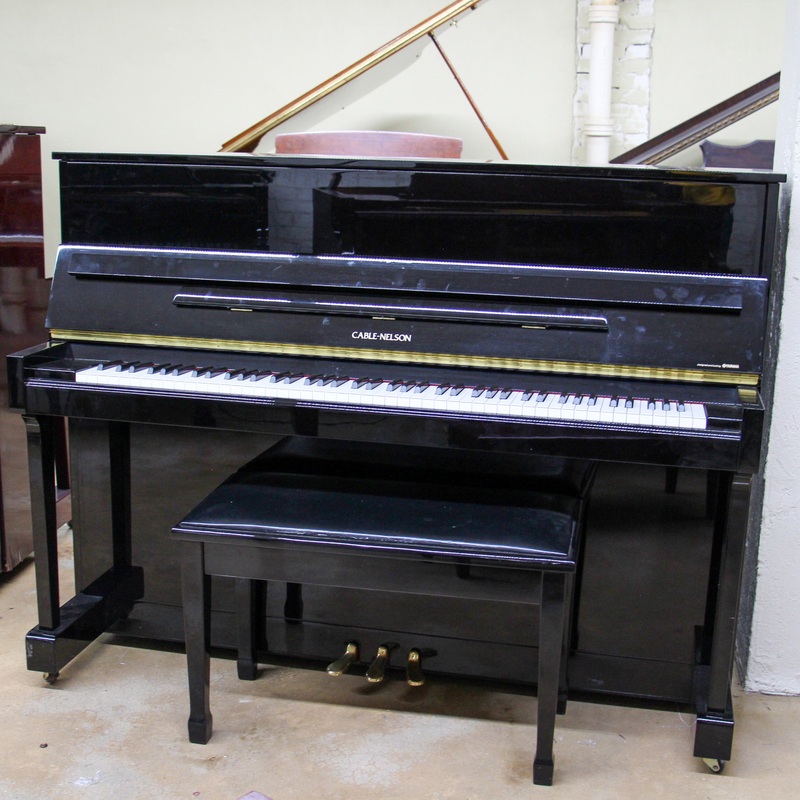 cable-nelson-polished-ebony-upright-console-piano Cable-Nelson Polished Ebony Upright Console Piano