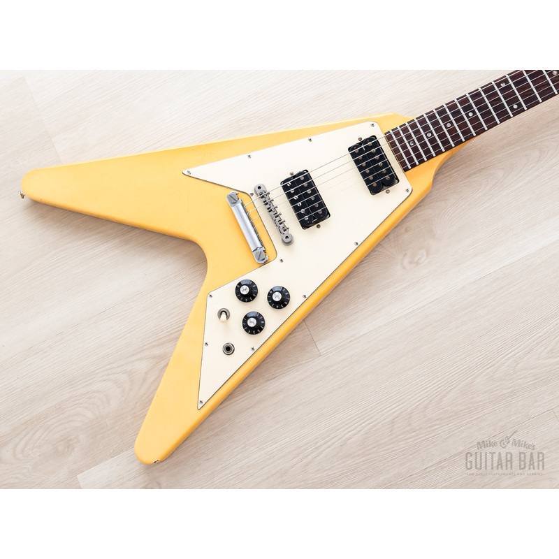 1983-gibson-flying-v-67-spec-vintage-guitar-alpine-white-w-tim-shaw-pafs-case-hangtags 1983 Gibson Flying V '67 Spec Vintage Guitar Alpine White w/ Tim Shaw PAFs, Case & Hangtags