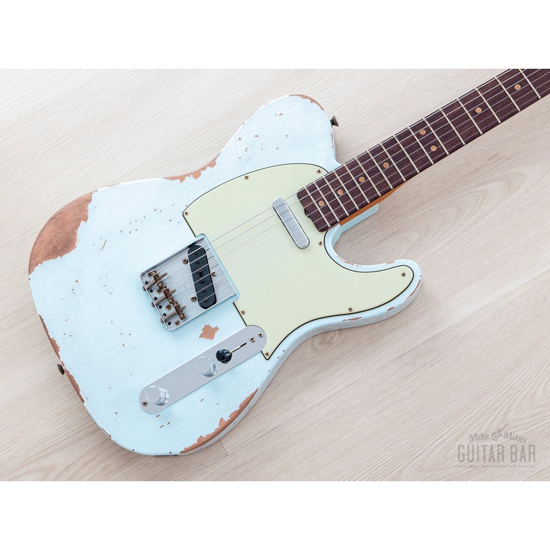 2023-fender-custom-shop-1963-telecaster-heavy-relic-faded-sonic-blue-w-case-coa-lightweight 2023 Fender Custom Shop 1963 Telecaster Heavy Relic Faded Sonic Blue w/ Case & CoA, Lightweight