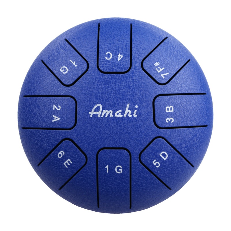 amahi-steel-tongue-drum-w-carry-bag-6in-blue Amahi Steel Tongue Drum w/ Carry Bag - 6in - Blue