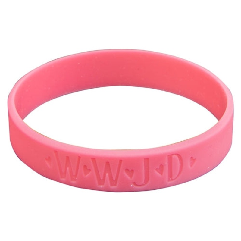 silicone-wristband-wwjd-pink Silicone Wristband - WWJD Pink