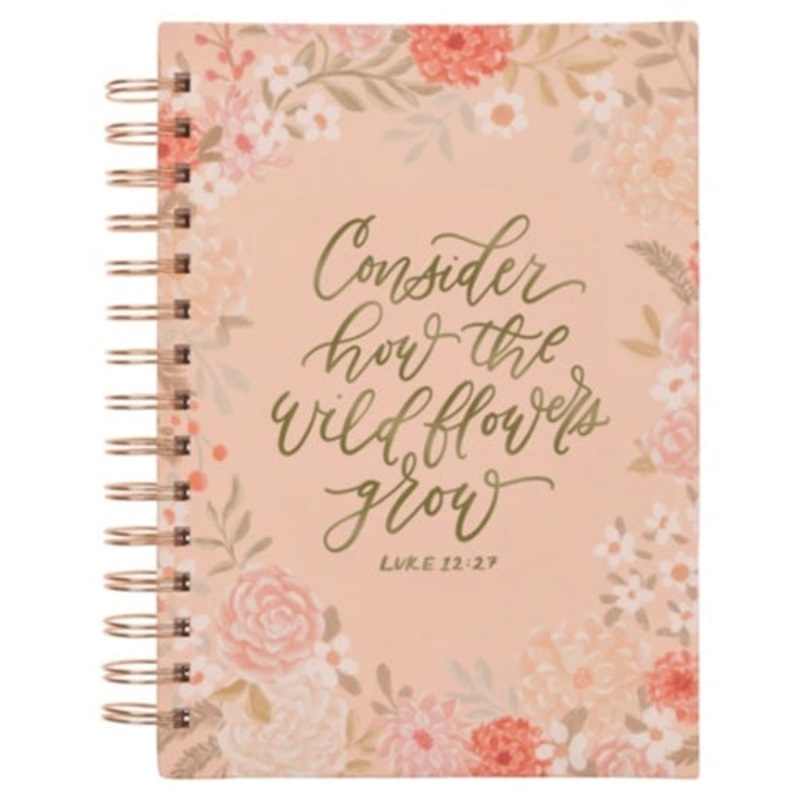 wirebound-journal-consider-how-the-wildflowers-grow-orange Wirebound Journal - Consider How the Wildflowers Grow Orange