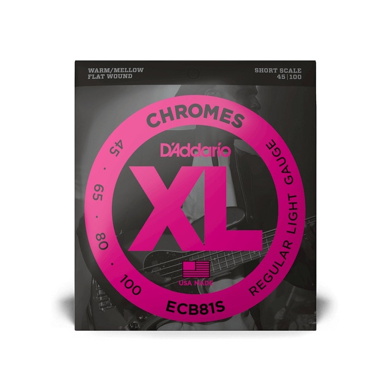d-addario-ecb81s-chromes-flat-wound-short-scale-bass-guitar-strings-regular-light-45-100 D'Addario ECB81S Chromes Flat Wound Short Scale Bass Guitar Strings Regular Light 45-100