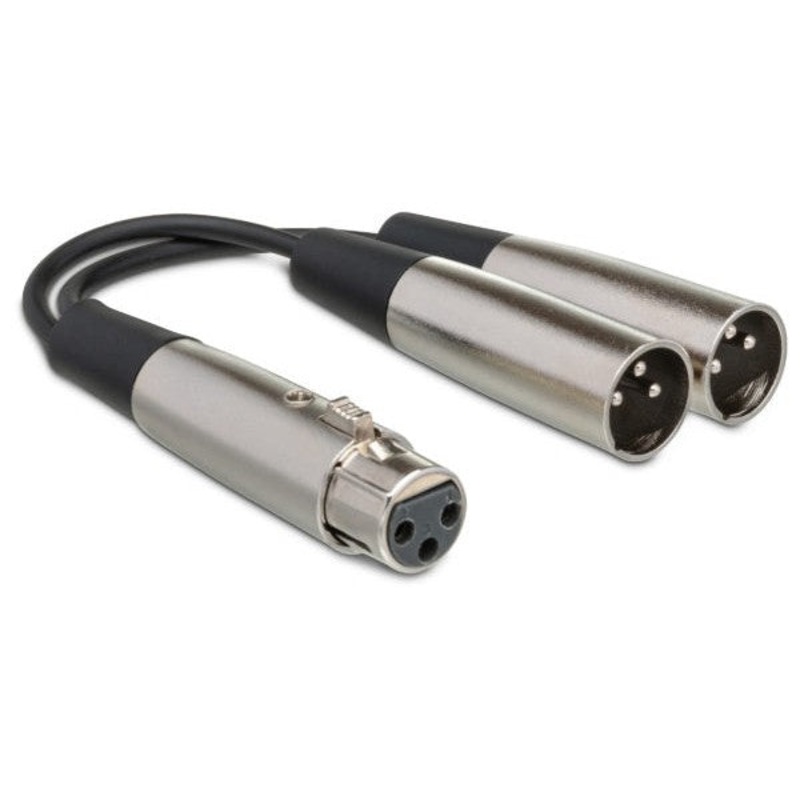 hosa-yxm-121-y-cable-xlr3-female-dual-xlr3-male-6 Hosa YXM-121 Y-Cable XLR3 Female-Dual XLR3 Male 6"