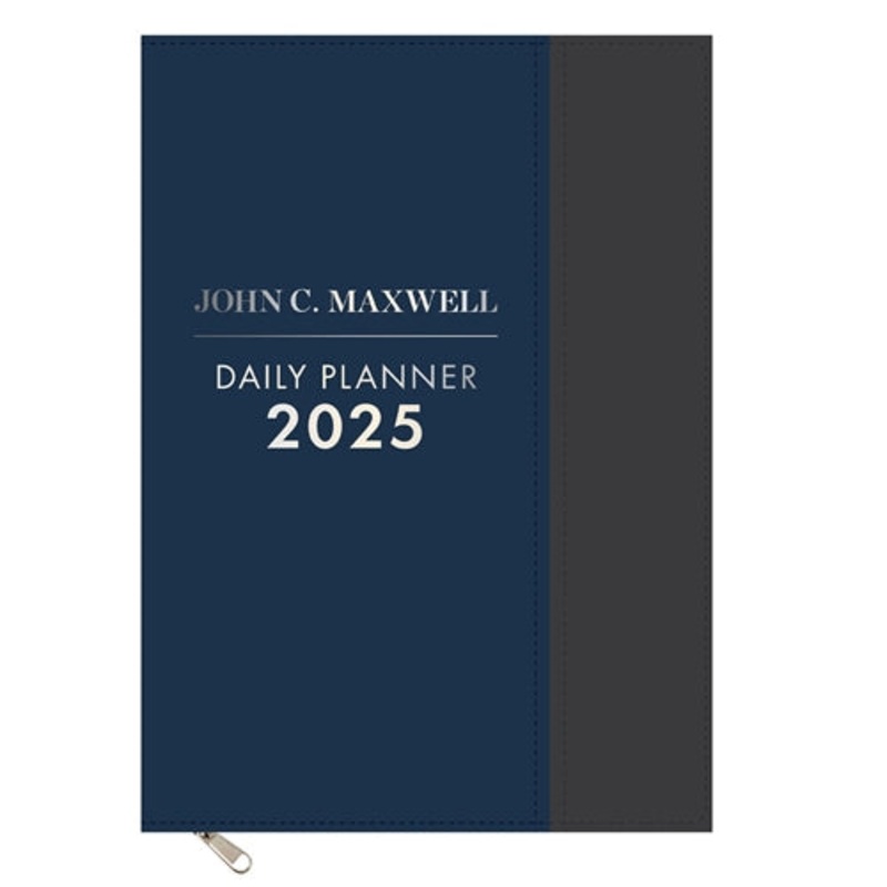2025-john-maxwell-diary-daily-planner-navy-and-grey-imitation-leather-with-zip 2025 John Maxwell Diary - Daily Planner Navy and Grey - Imitation Leather with Zip
