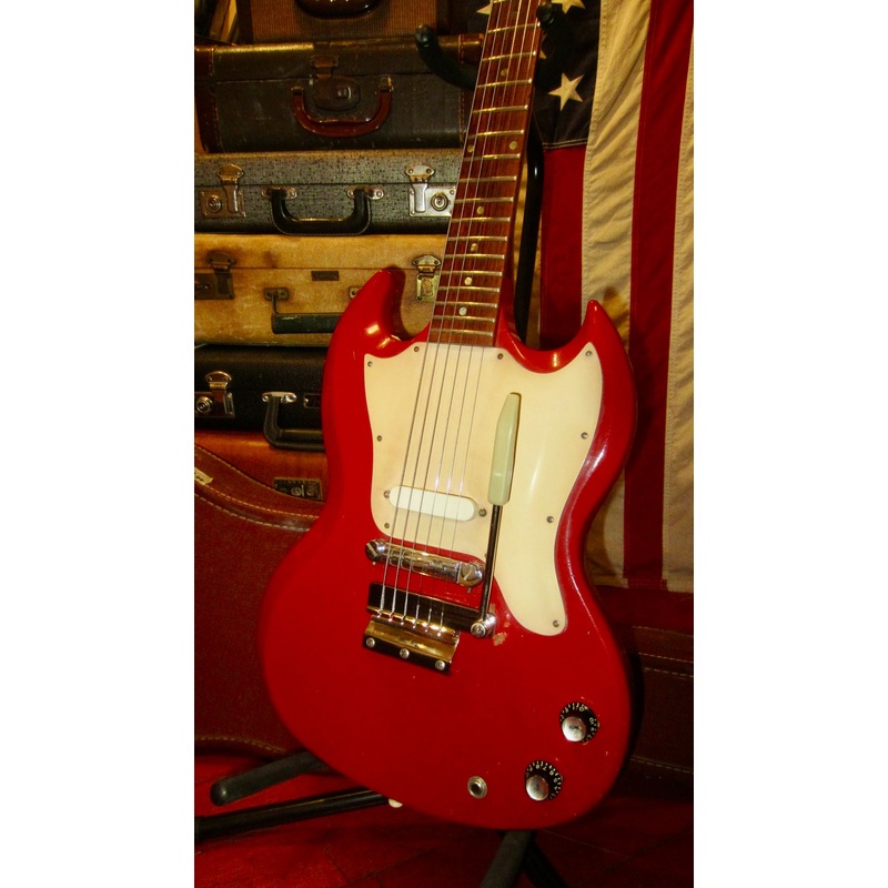 1966-gibson-melody-maker-sg-cardinal-red-w-case 1966 Gibson Melody Maker SG Cardinal Red w/ Case